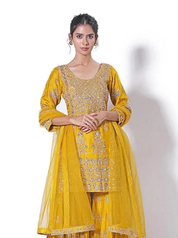 Pastel Peach Sharara Set